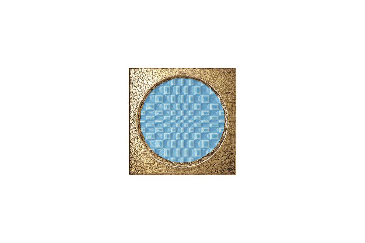 Керамогранит Iris Ceramica Citta di Faenza Decoro Oro Geo Azzurro Crackle