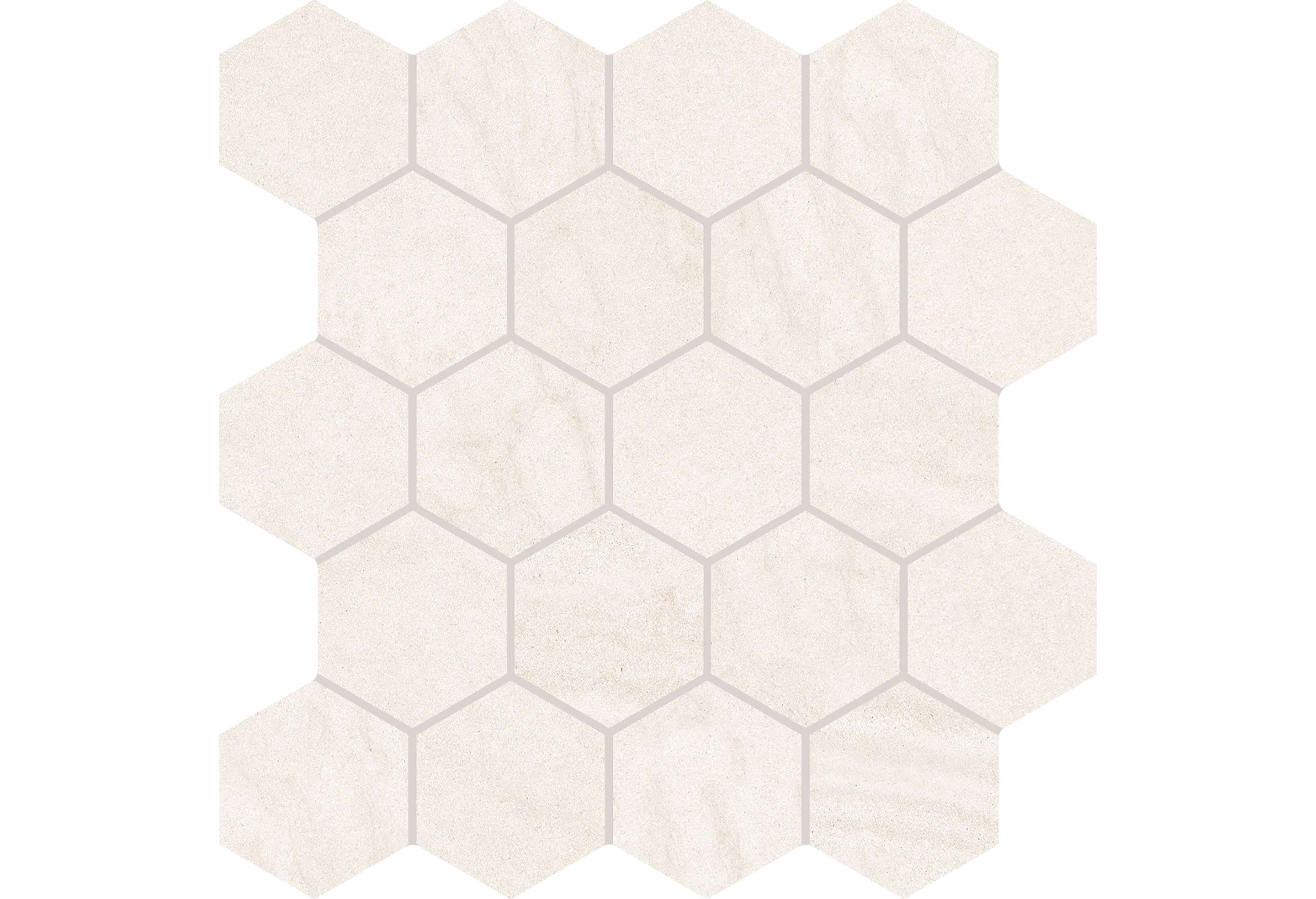 Керамогранит Provenza by Emil Group Varana Stone White Mosaico Hexagon Crosscut