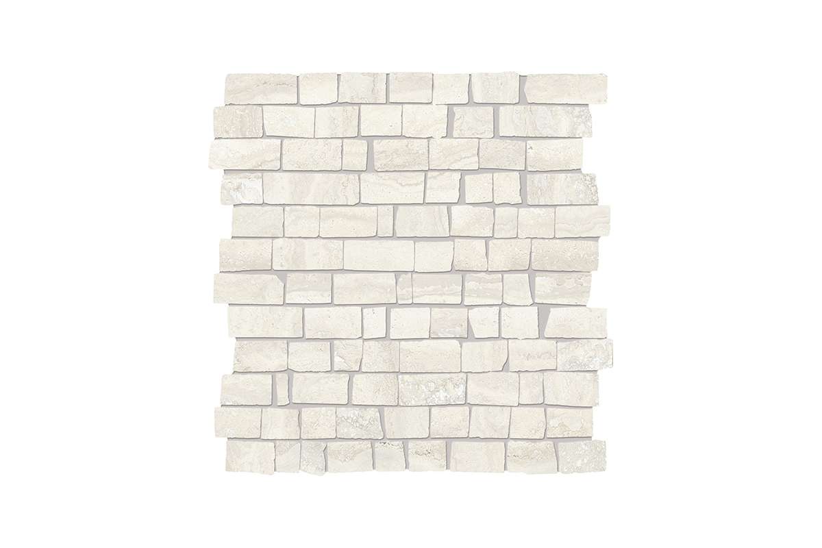 Керамогранит Provenza by Emil Group Unique Travertine Mosaico Mini Block Vein Cut White