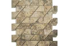 Керамогранит Manifattura Emiliana Metal Style Mosaico 2X5 Su Rete Gold