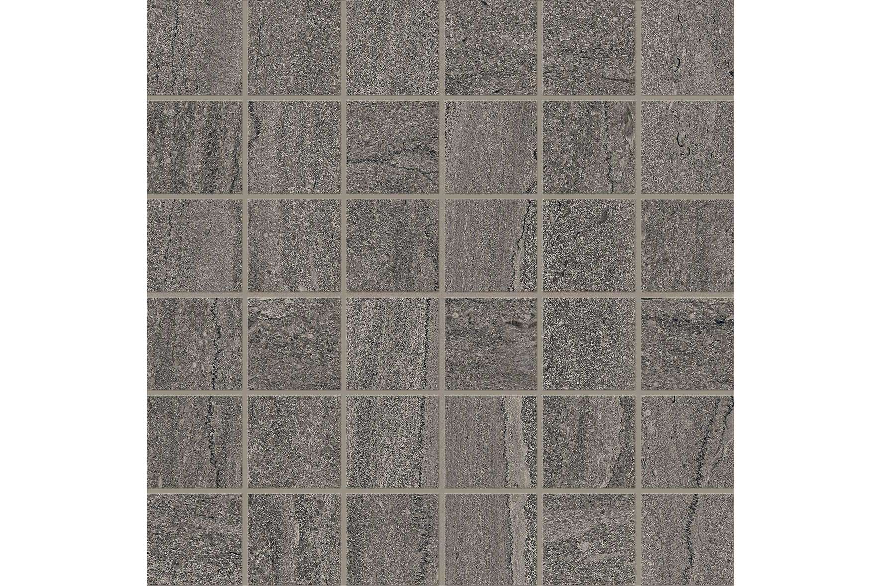 Керамогранит Ergon by Emil Group Portland Stone Vien Cut Anthracite Mosaico 5X5