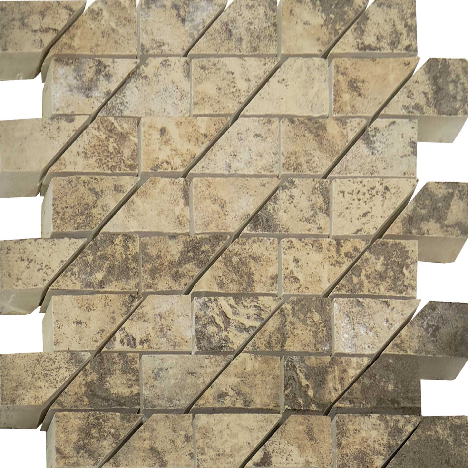 Керамогранит Manifattura Emiliana Metal Style Mosaico 2x5 su rete GOLD